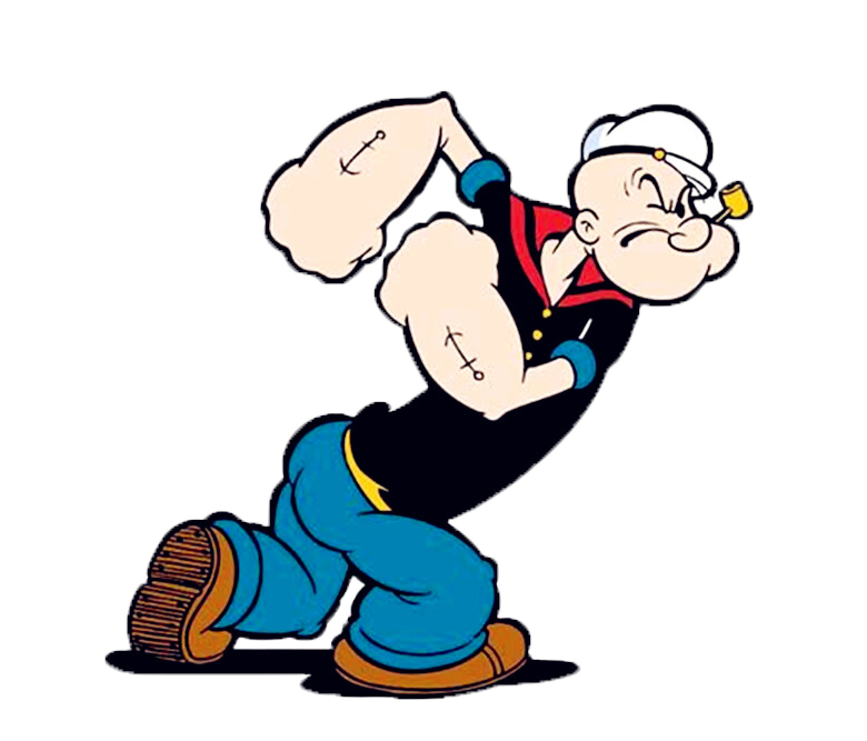 Popeye before eating spinach